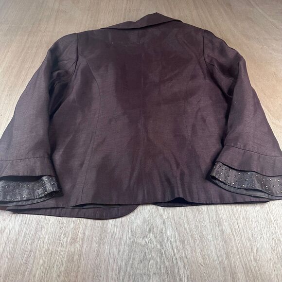 G.M.I. Woman Brown Embellished Jacket 16W Dressy Church/Special Event Wear - Picture 2 of 5
